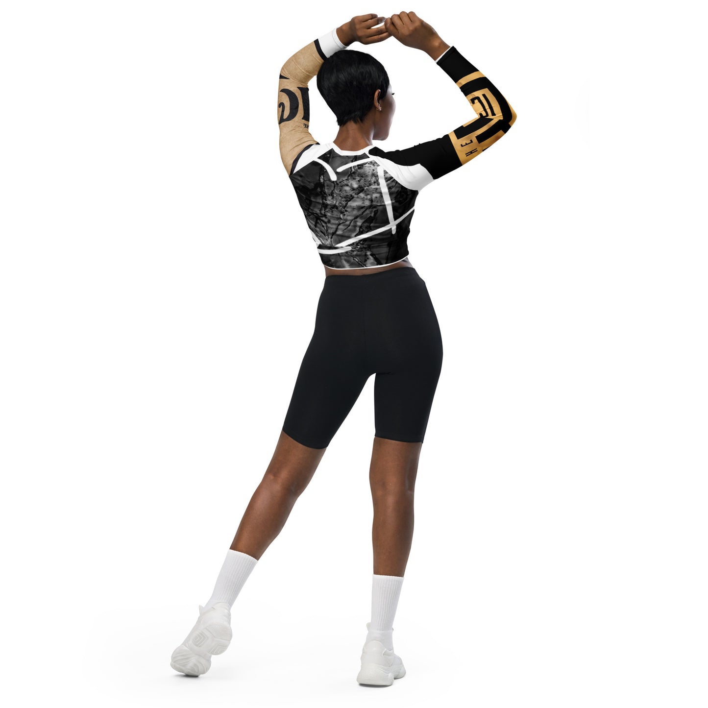 Recycled long-sleeve crop top
